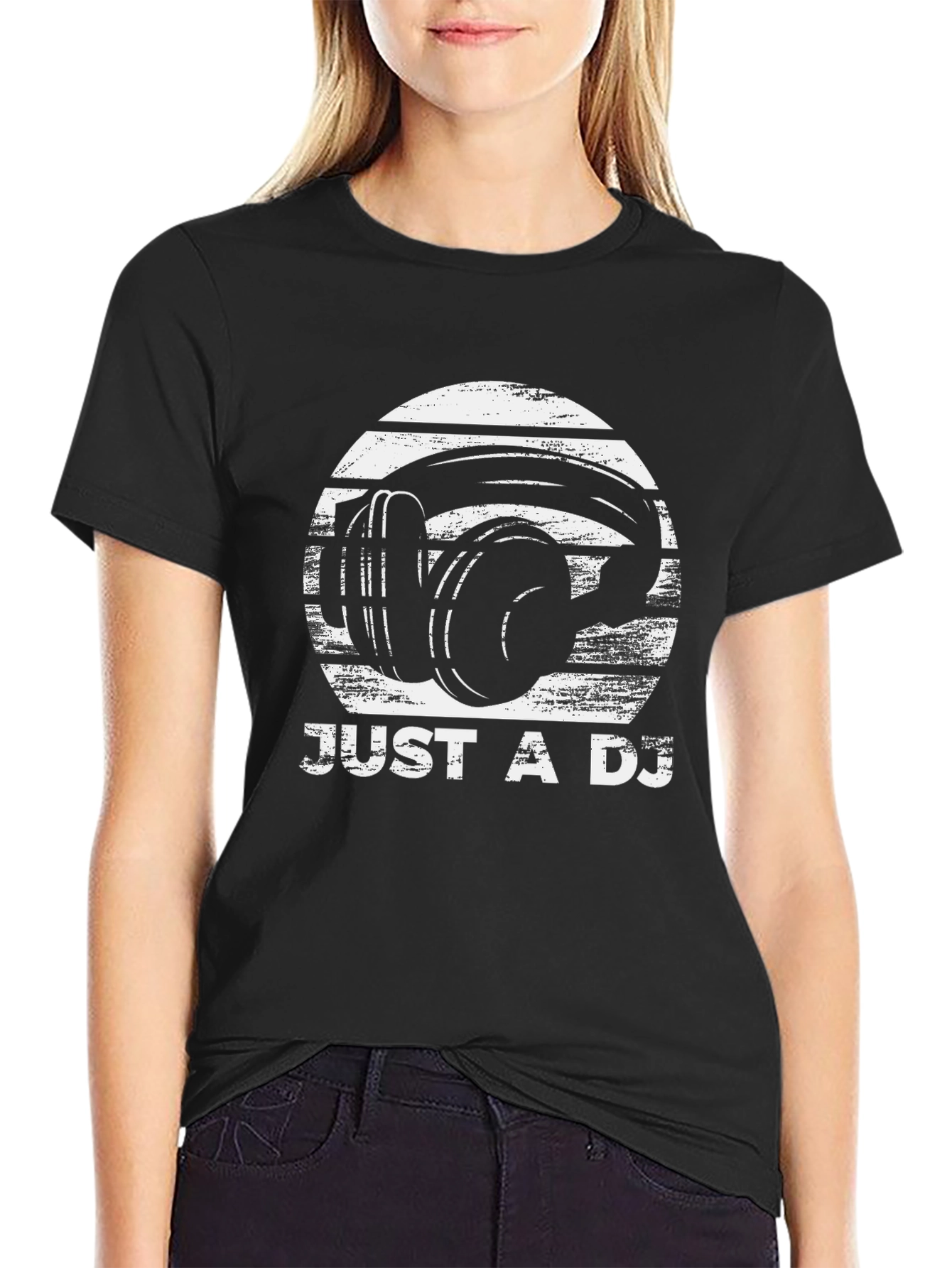 Just A DJ T-Shirt Headphones Graphic Tee