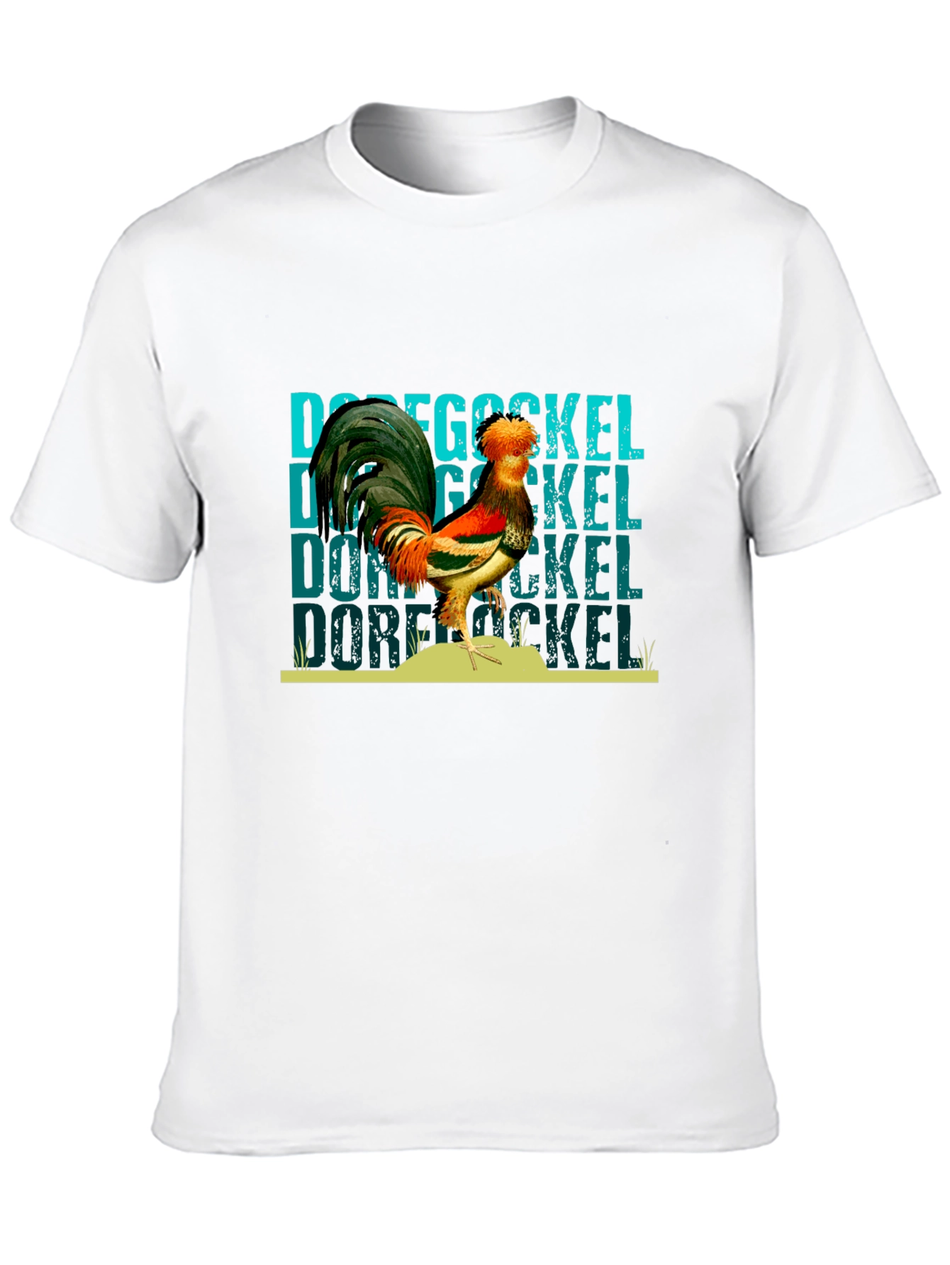 Dorf Gockel Rooster Graphic Black T-Shirt