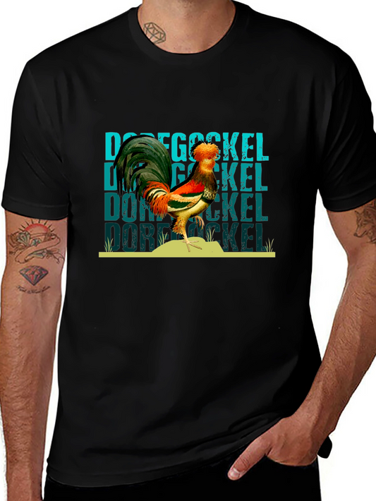 Dorf Gockel Rooster Graphic Black T-Shirt