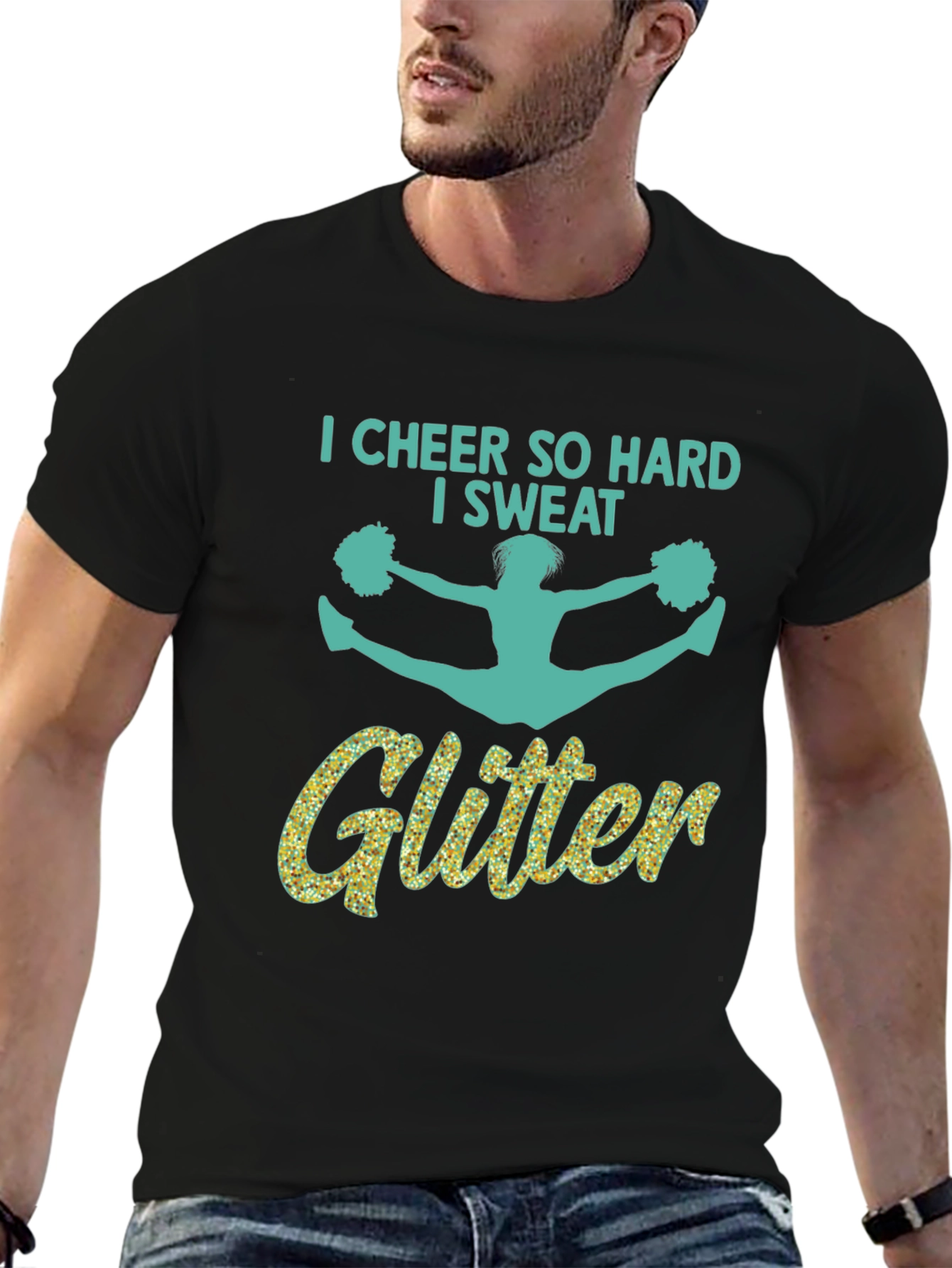 Cheer So Hard I Sweat Glitter T-Shirt