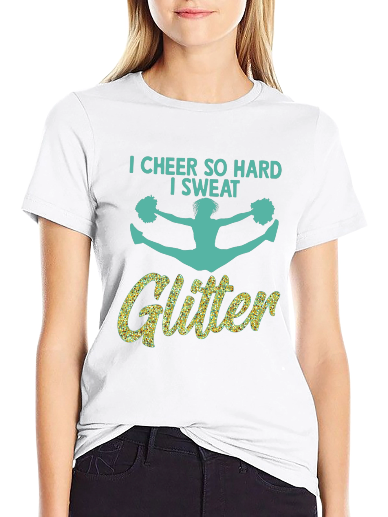 Cheer So Hard I Sweat Glitter T-Shirt