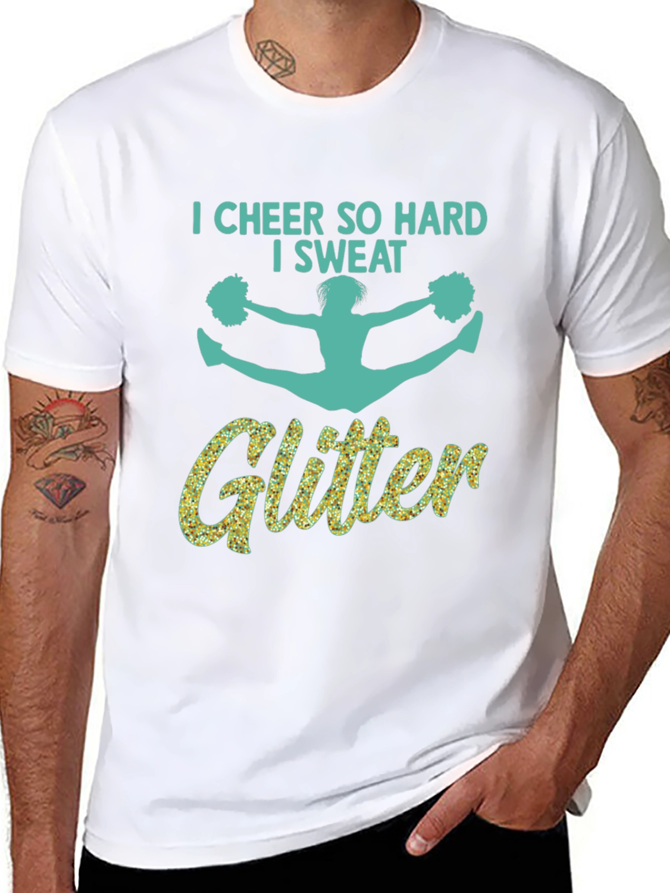 Cheer So Hard I Sweat Glitter T-Shirt
