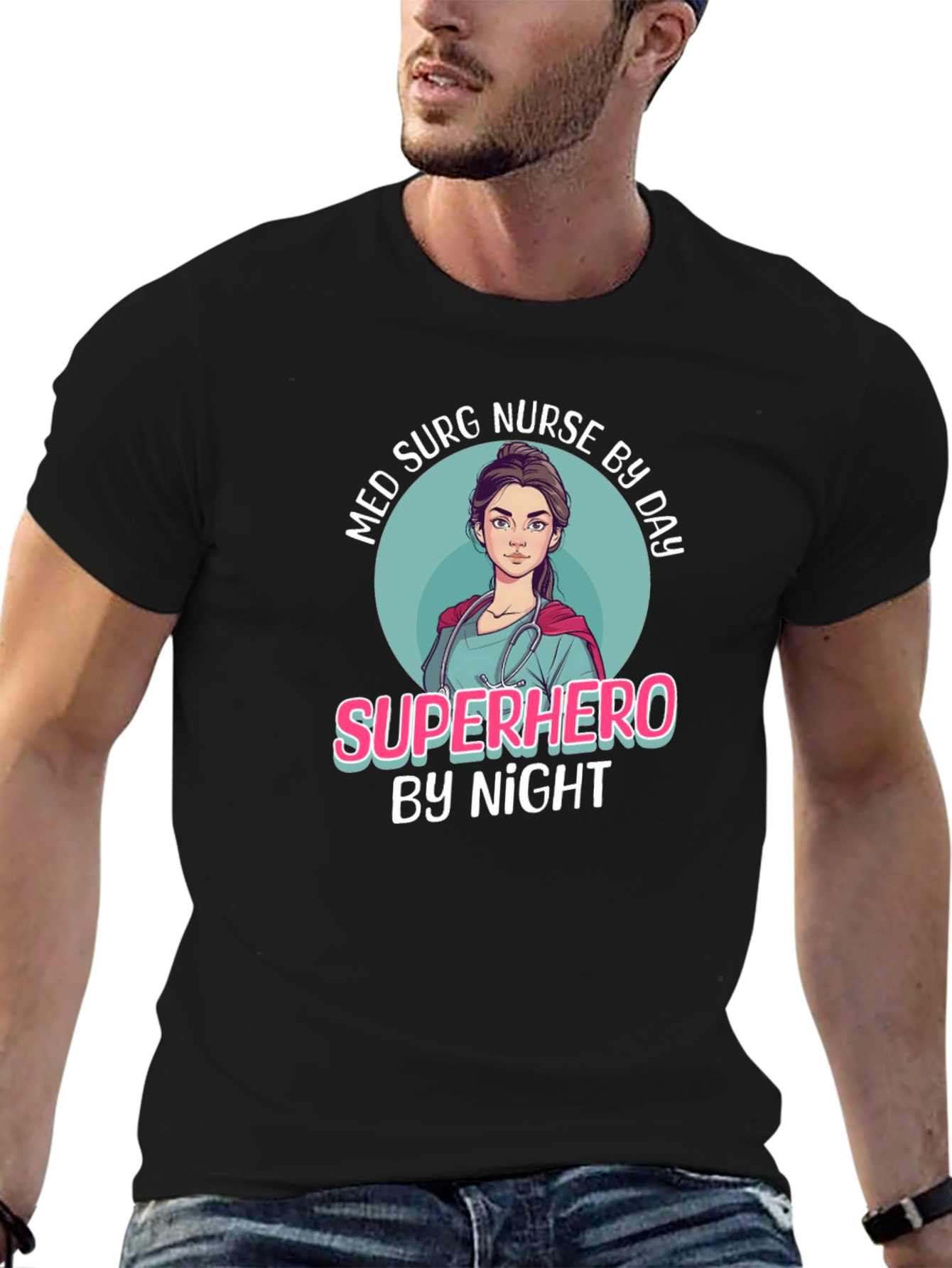 Superhero Nurse Graphic T-Shirt