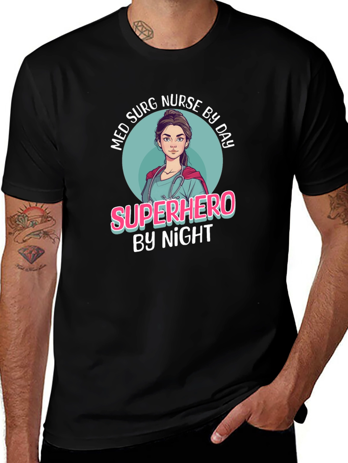 Superhero Nurse Graphic T-Shirt
