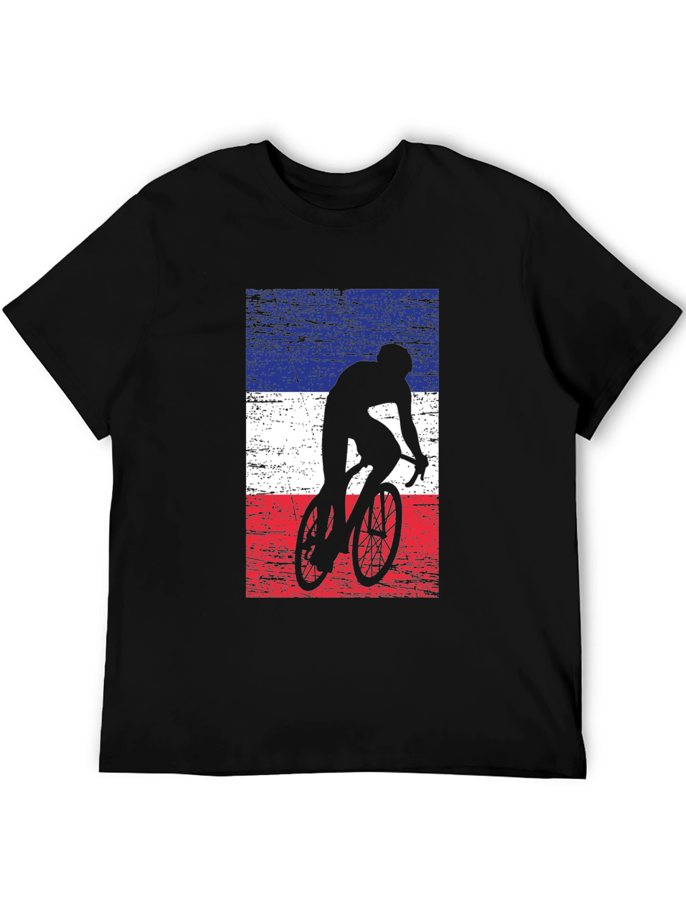Cycling Silhouette France Flag Mens T-Shirt