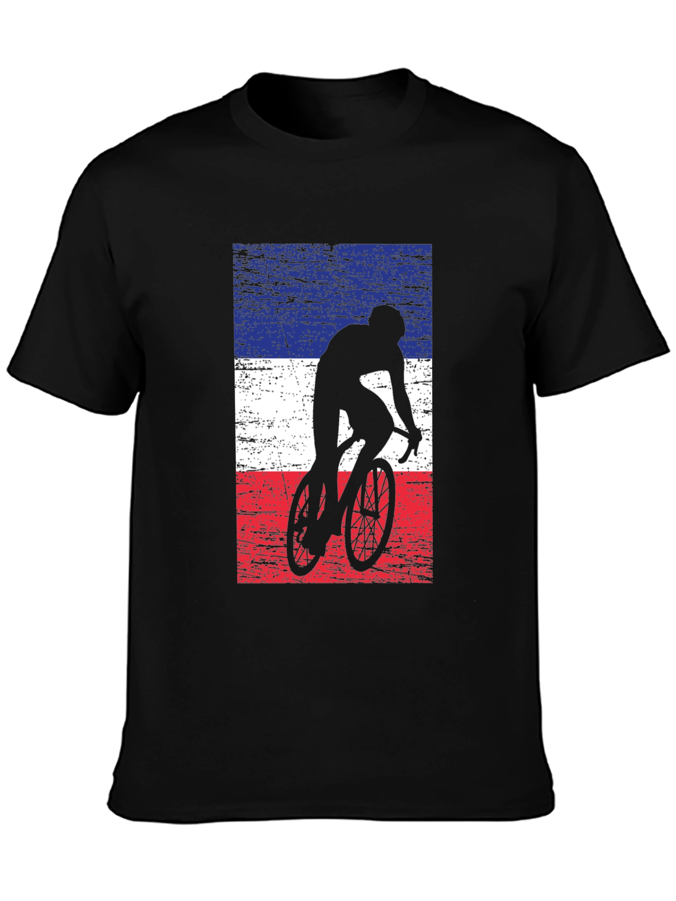 Cycling Silhouette France Flag Mens T-Shirt