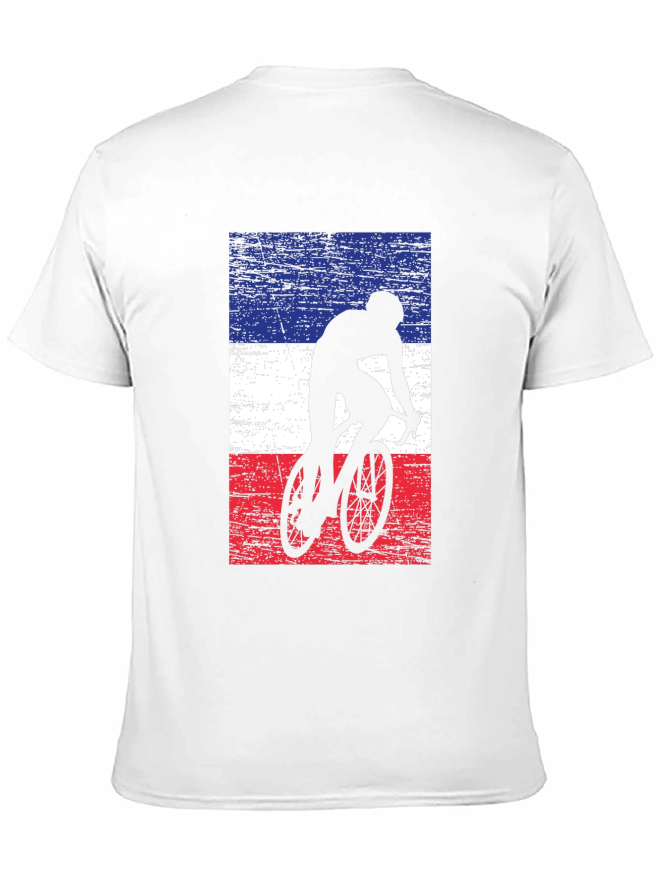 Cycling Silhouette France Flag Mens T-Shirt