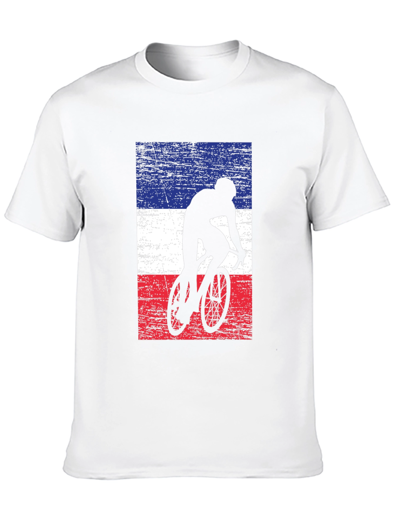 Cycling Silhouette France Flag Mens T-Shirt
