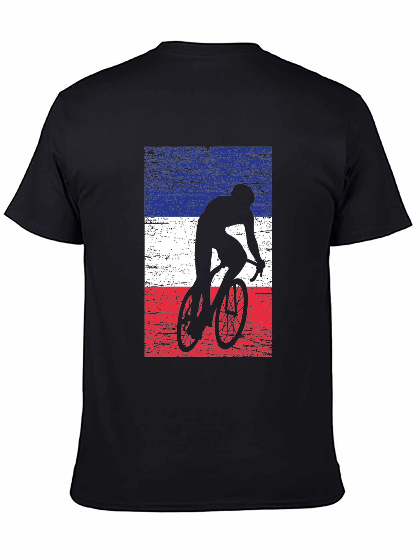 Cycling Silhouette France Flag Mens T-Shirt