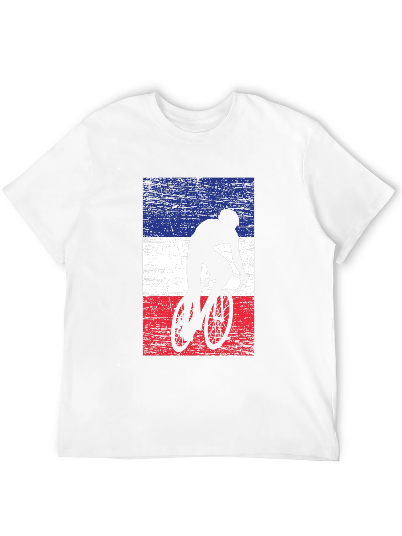 Cycling Silhouette France Flag Mens T-Shirt