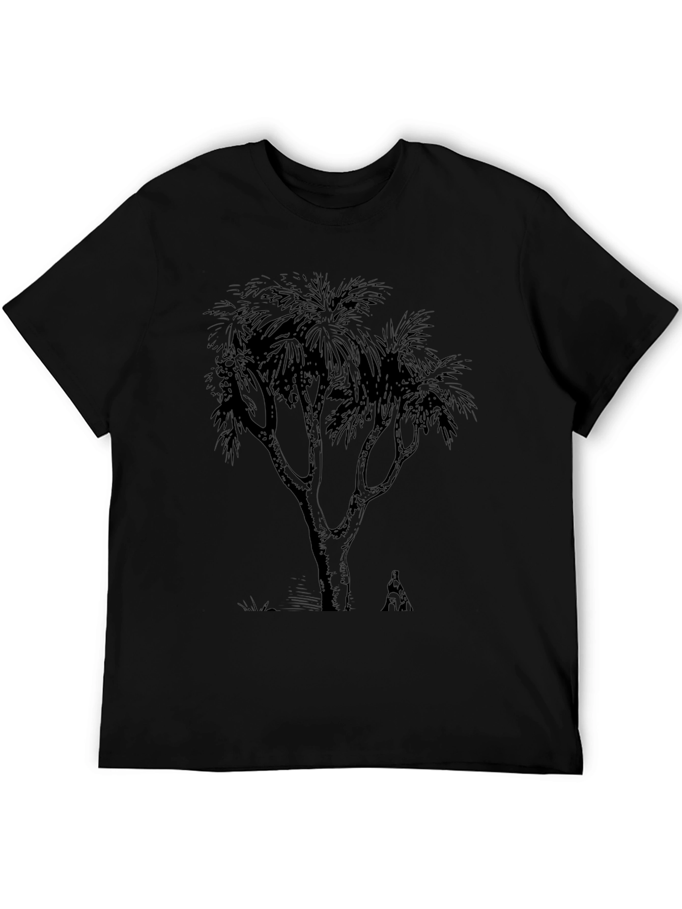 Mens Black Tree Graphic T-Shirt
