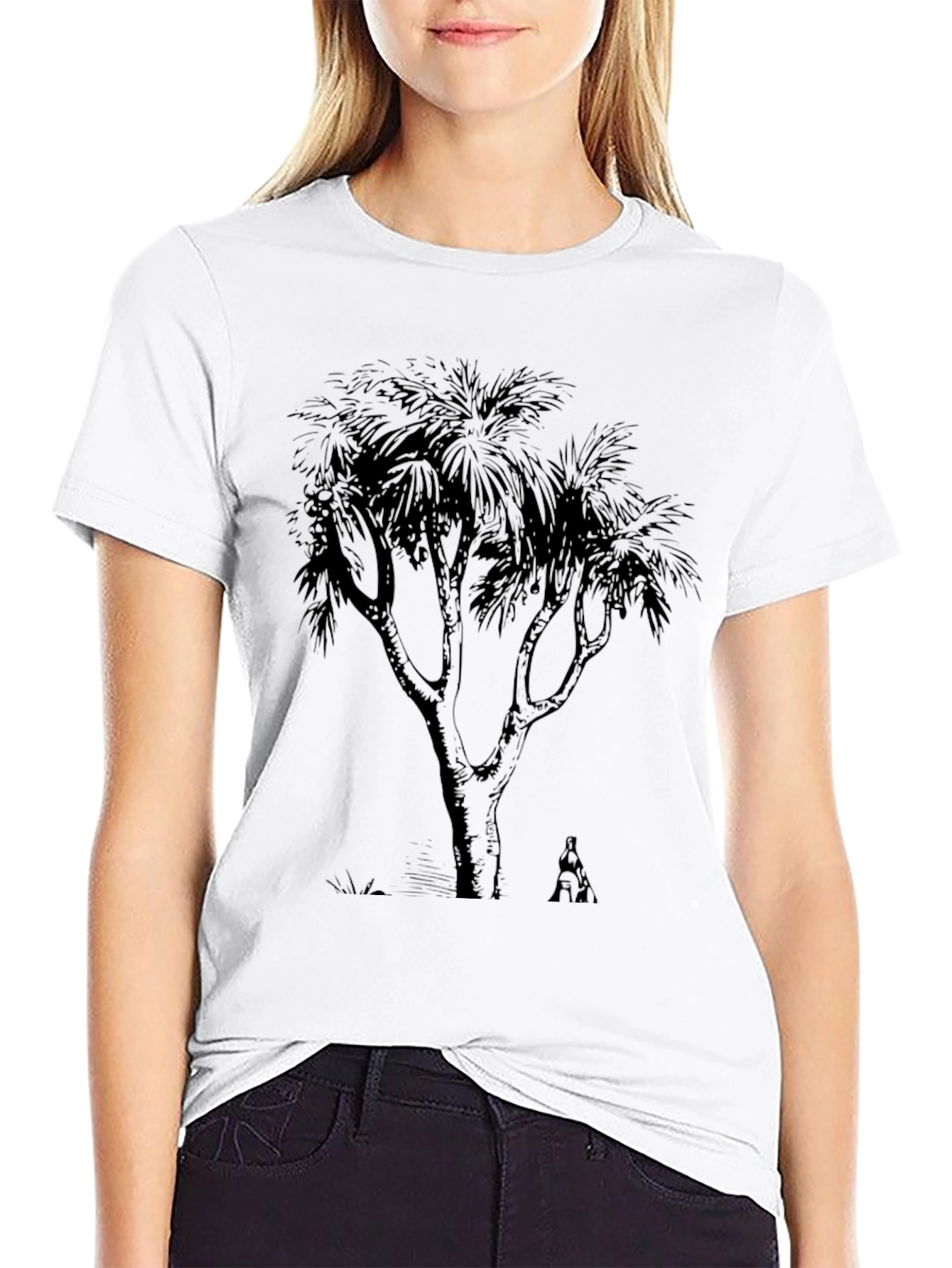 Mens Black Tree Graphic T-Shirt