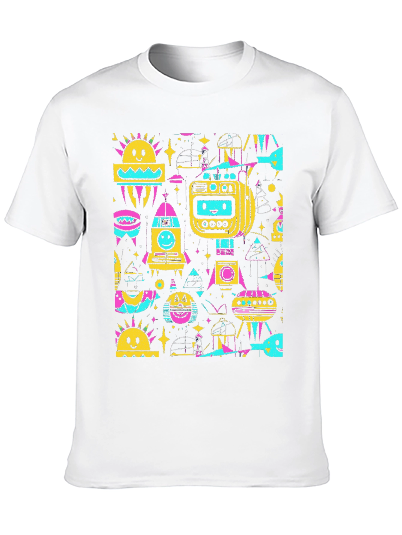 Retro Space Print Tee - Black
