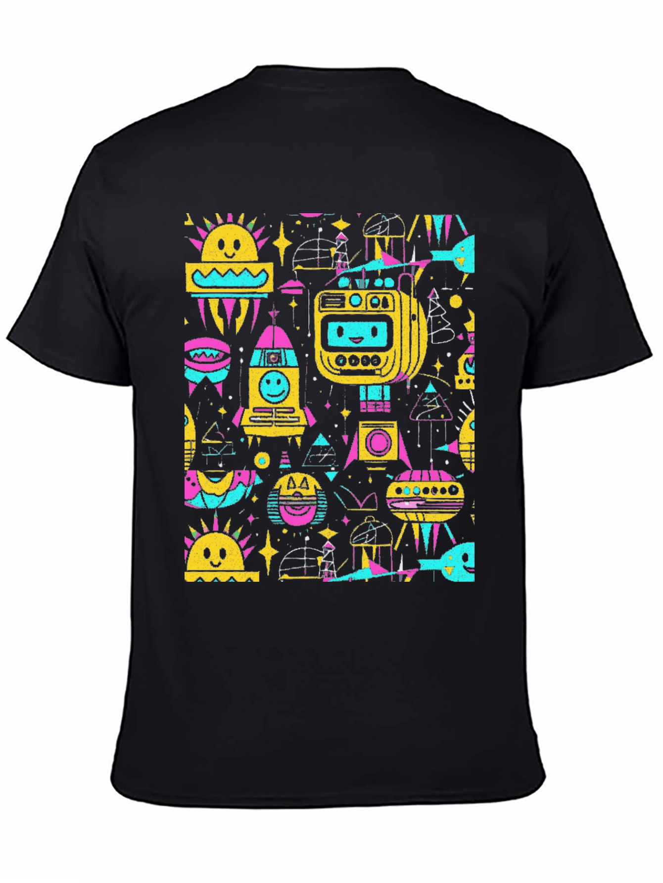 Retro Space Print Tee - Black