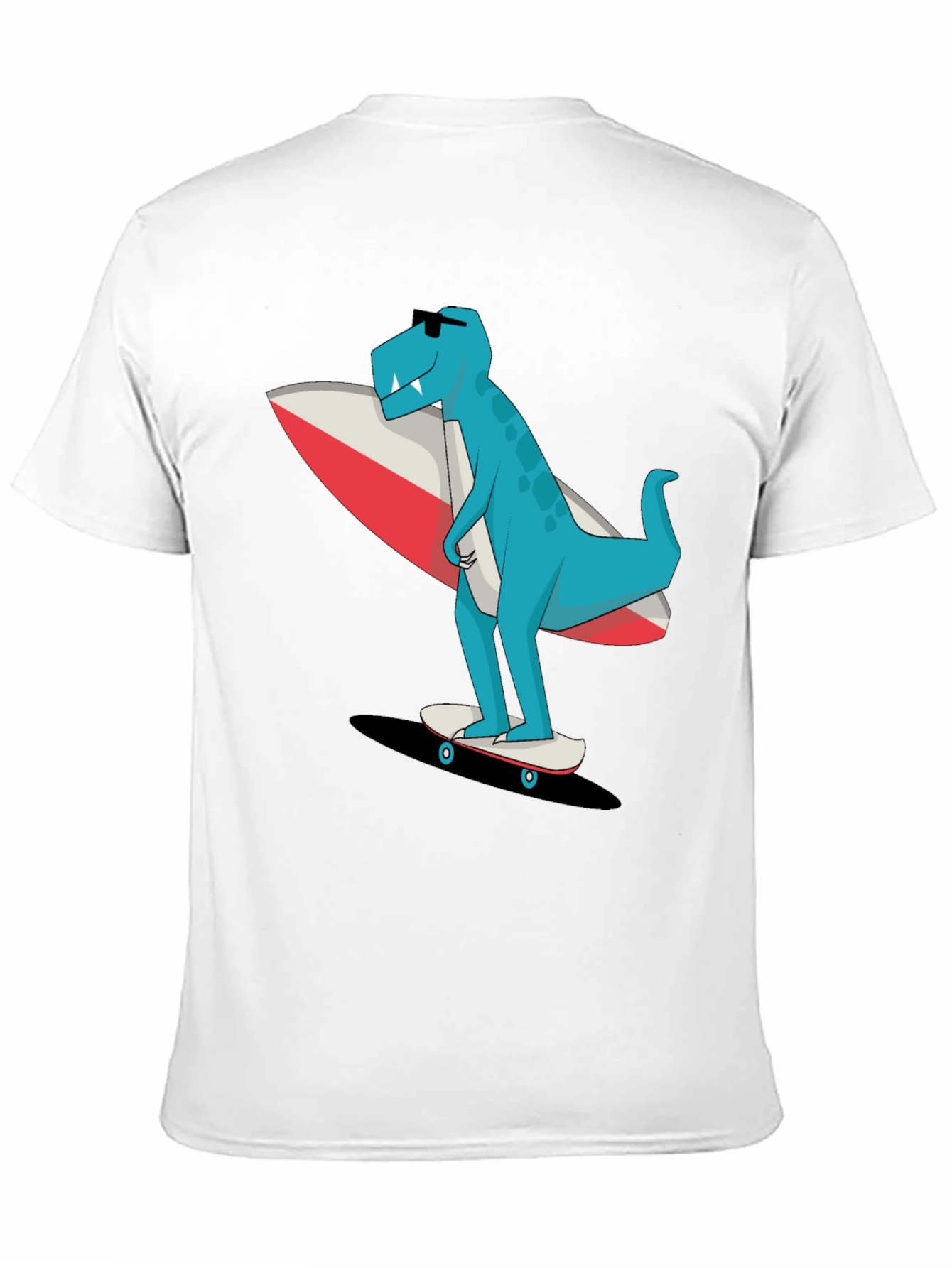 Cool Dino Surfer Graphic T-Shirt