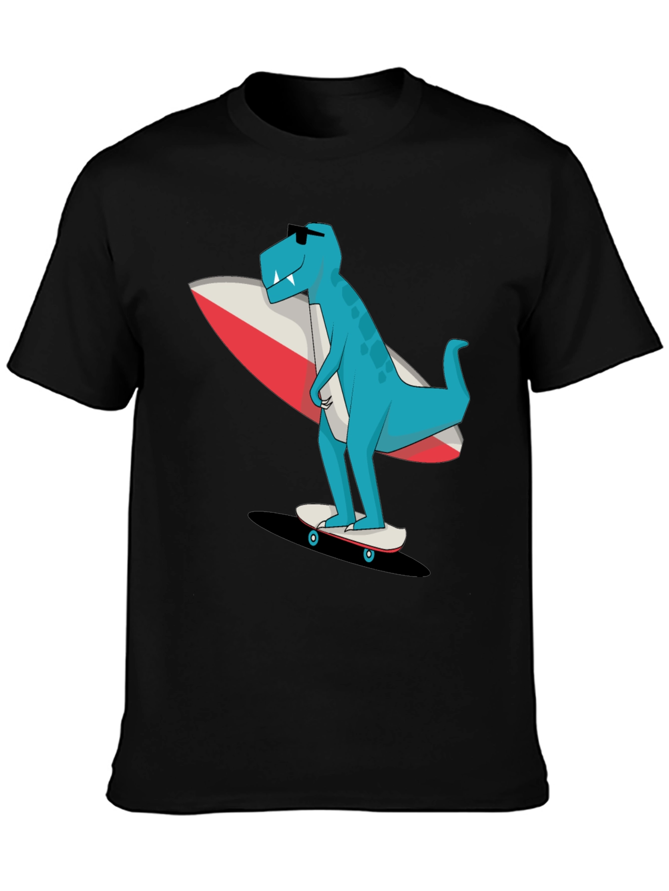 Cool Dino Surfer Graphic T-Shirt