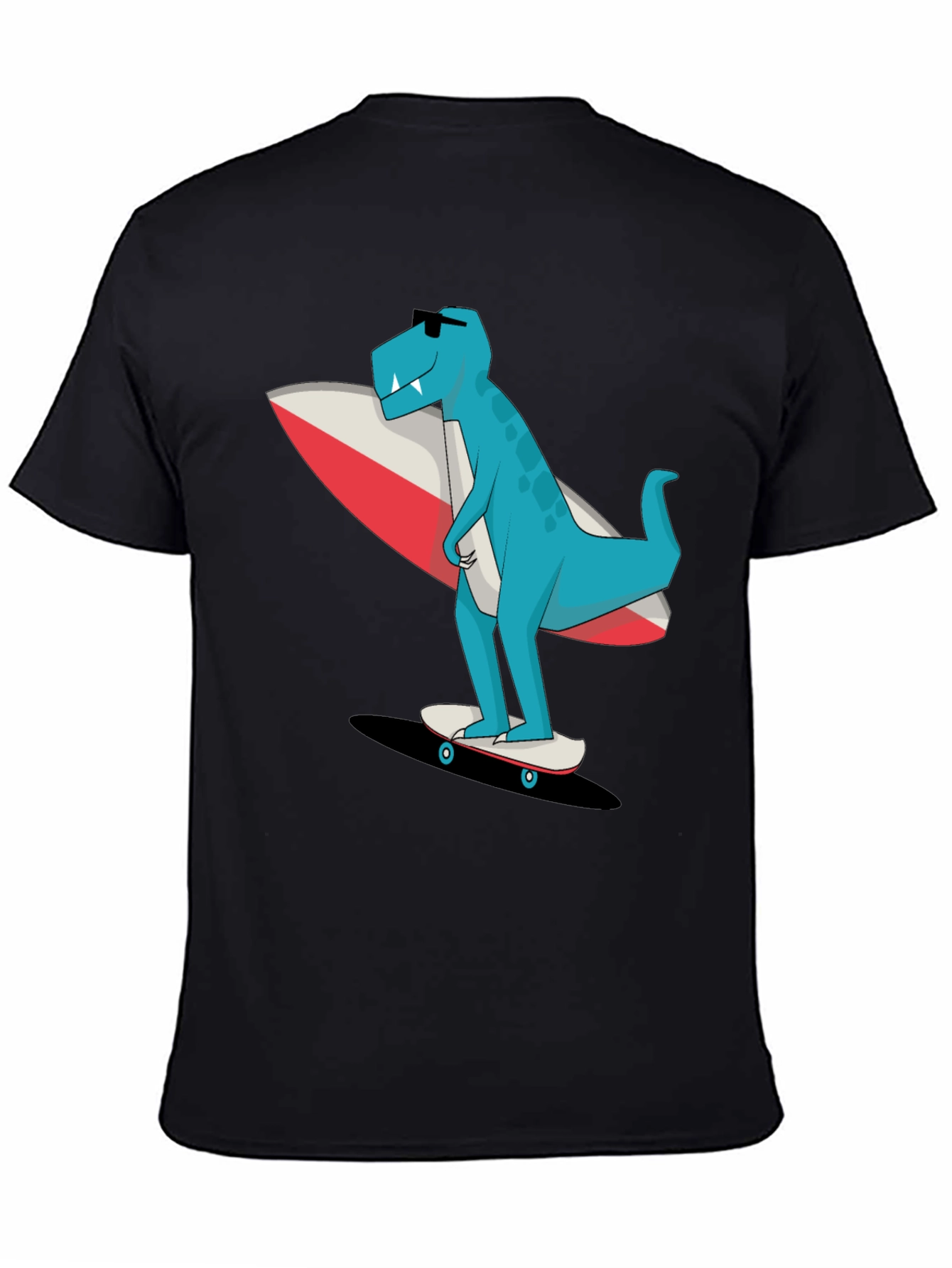 Cool Dino Surfer Graphic T-Shirt