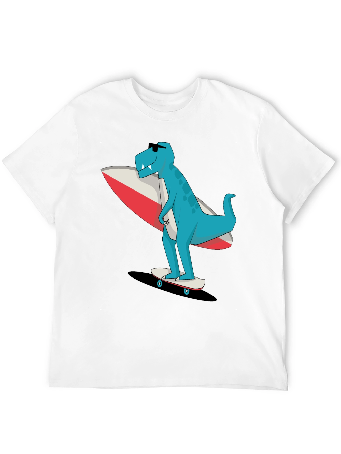 Cool Dino Surfer Graphic T-Shirt