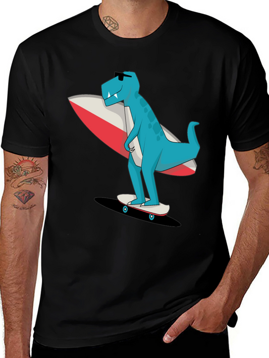 Cool Dino Surfer Graphic T-Shirt