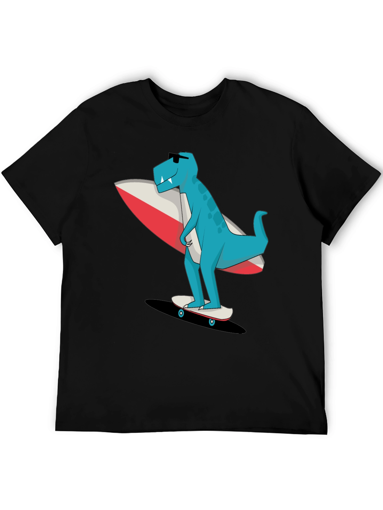 Cool Dino Surfer Graphic T-Shirt