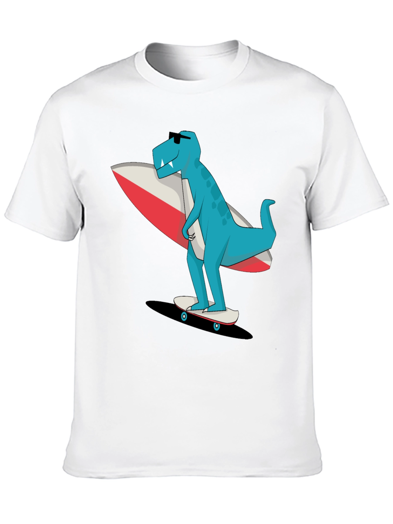 Cool Dino Surfer Graphic T-Shirt