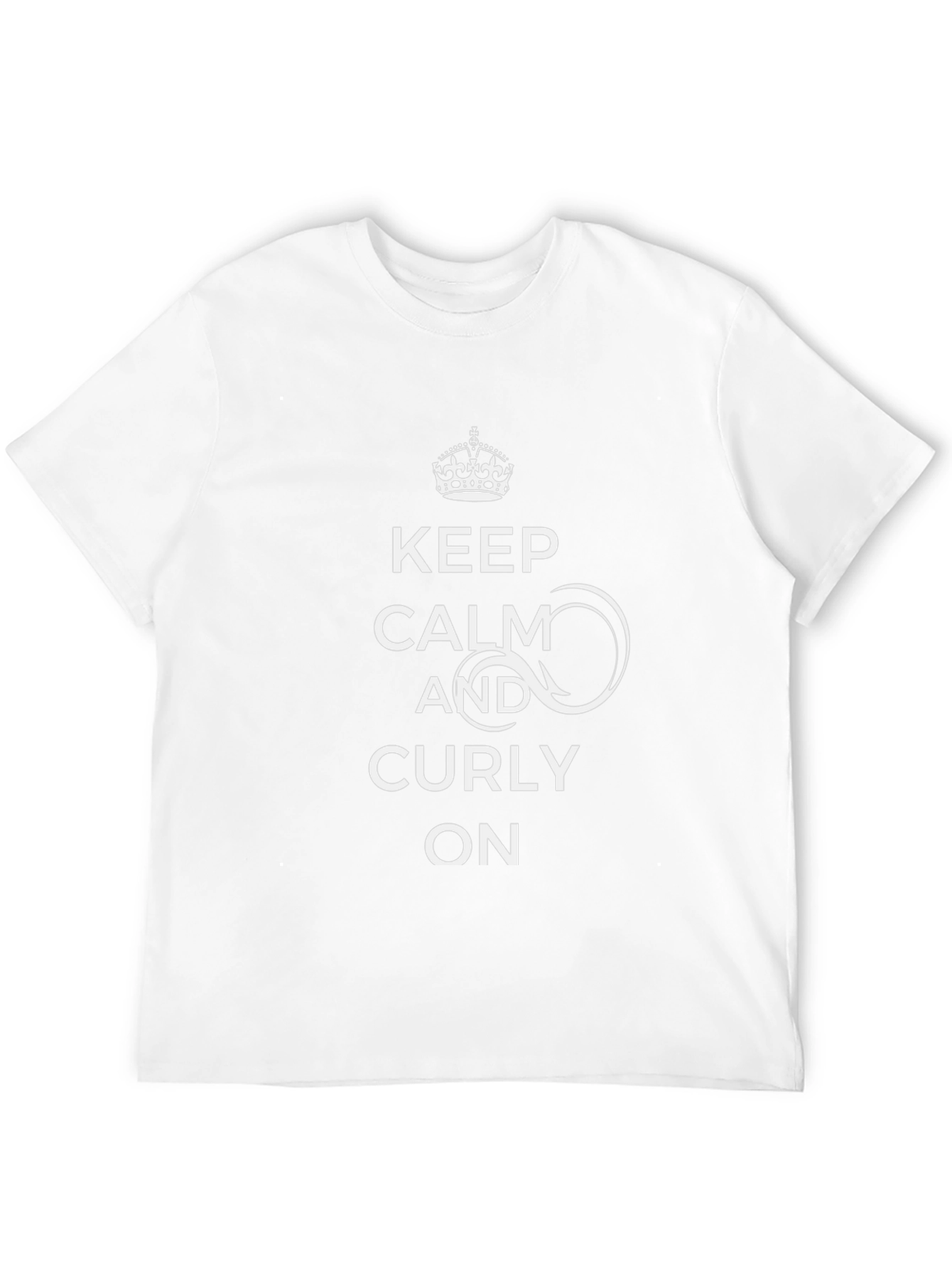 Keep Calm & Curly On Black T-Shirt