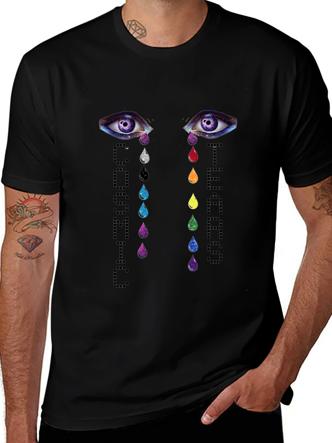 Cosmic Tears Graphic T-Shirt - Unisex Black Tee