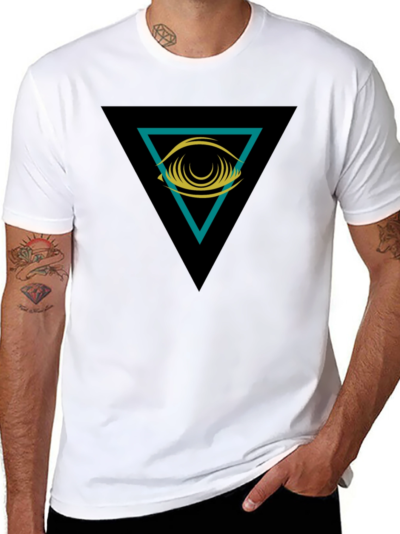 Eye in Triangle Graphic Black Tee