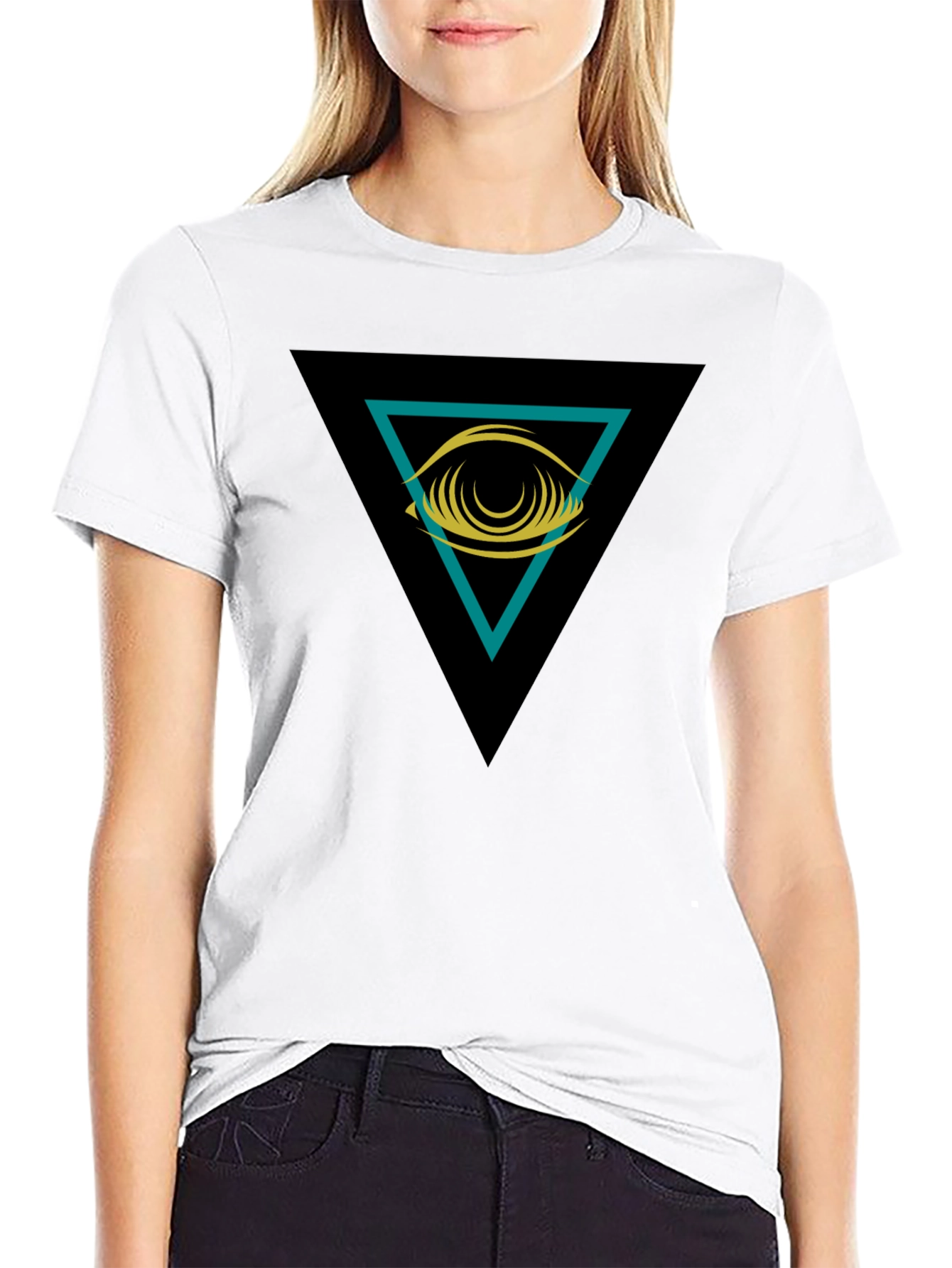 Eye in Triangle Graphic Black Tee