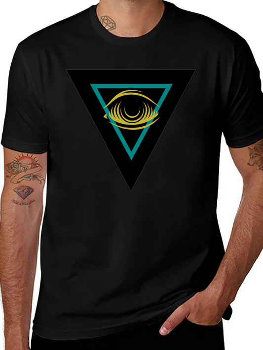 Eye in Triangle Graphic Black Tee