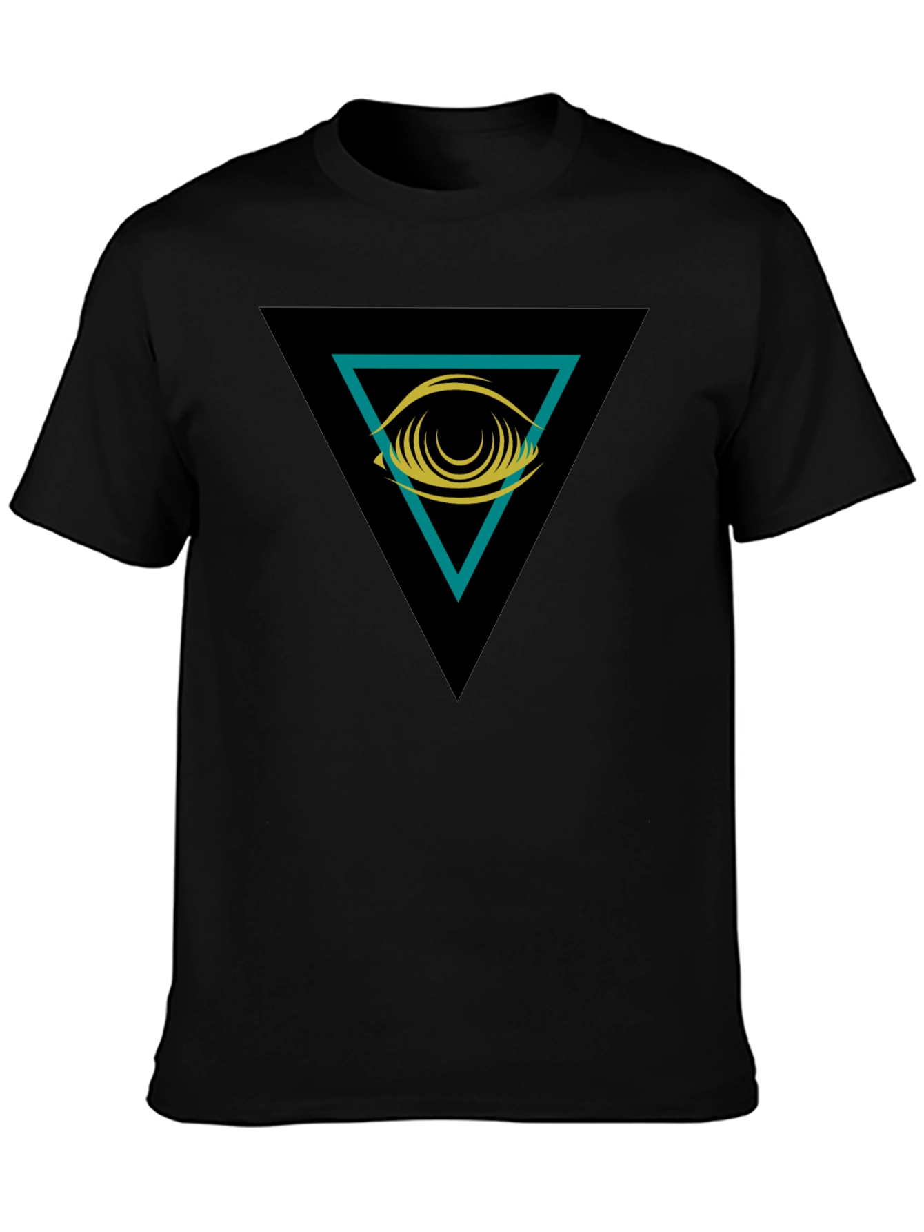 Eye in Triangle Graphic Black Tee