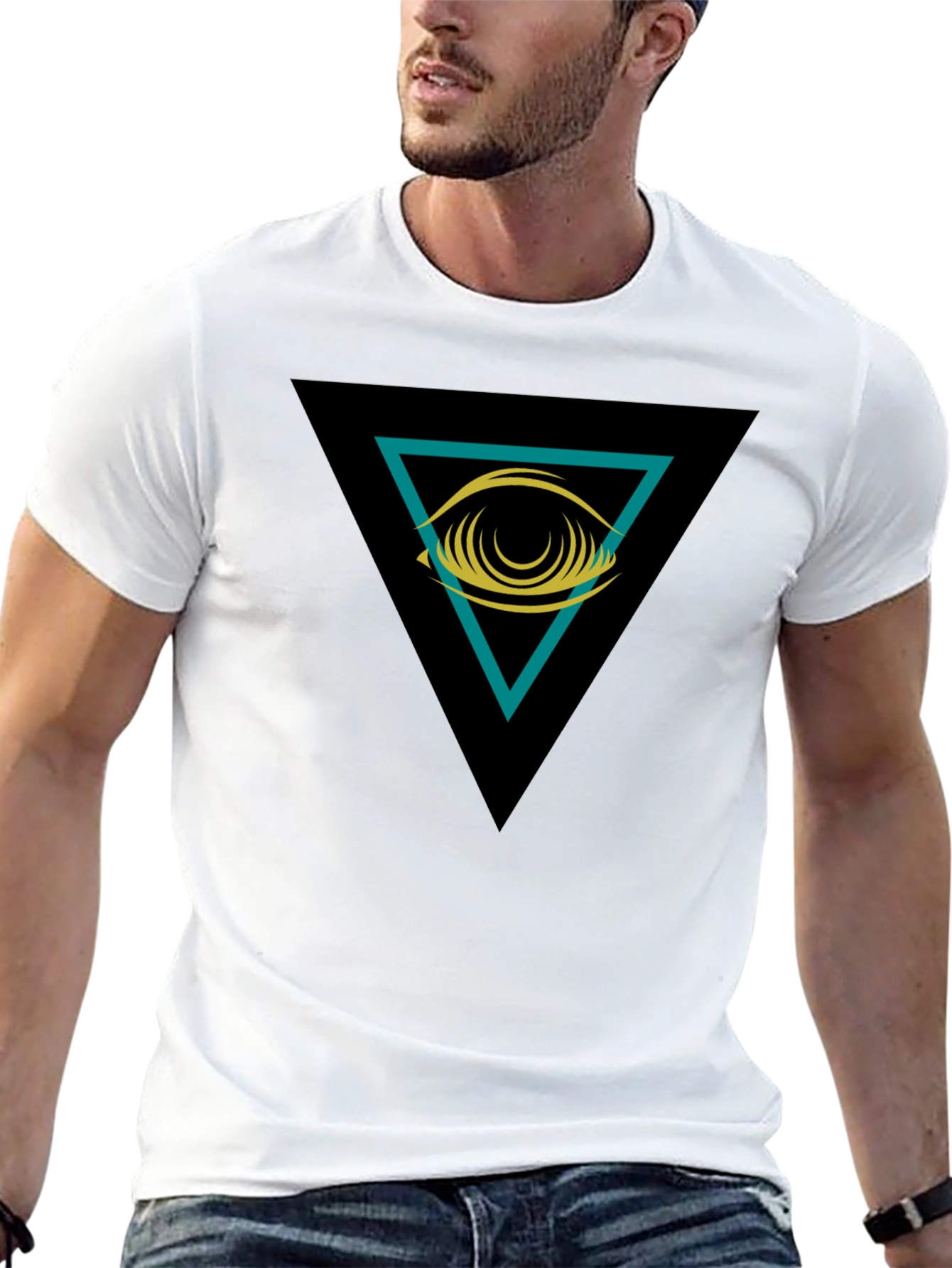 Eye in Triangle Graphic Black Tee