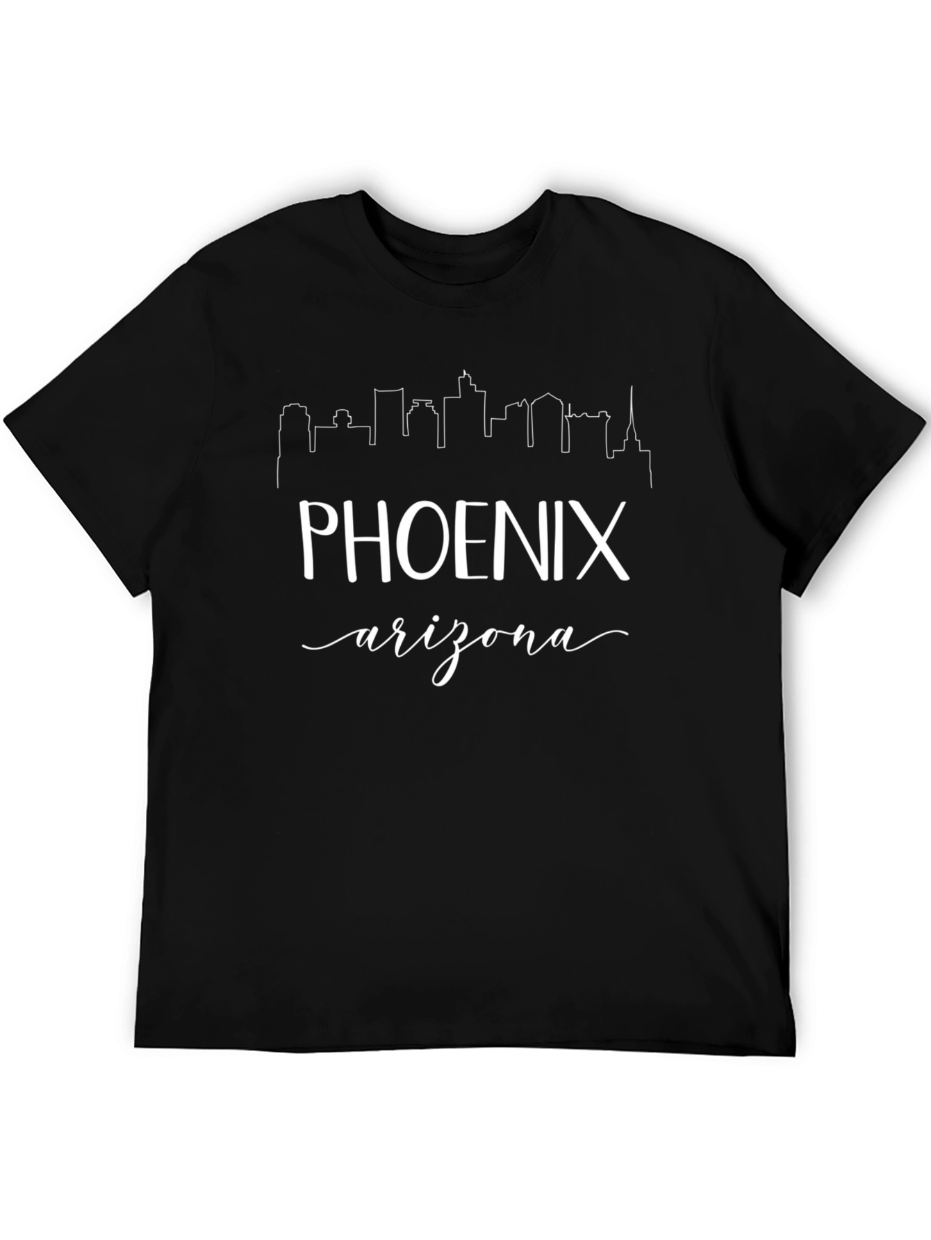 Phoenix Arizona Graphic Tee - City Skyline Black T-Shirt