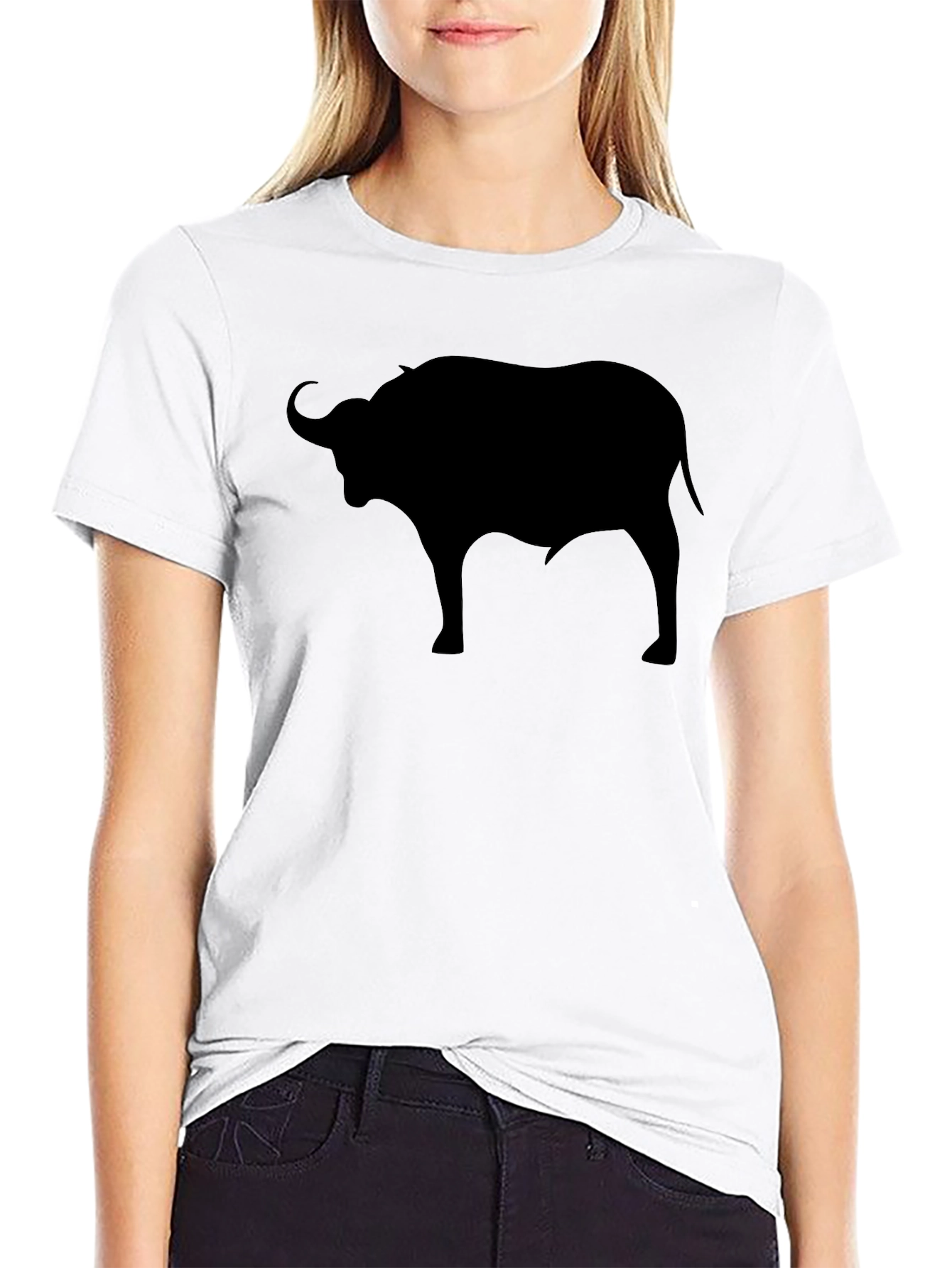 Black Bull Silhouette Graphic T-Shirt - Mens Casual Tee
