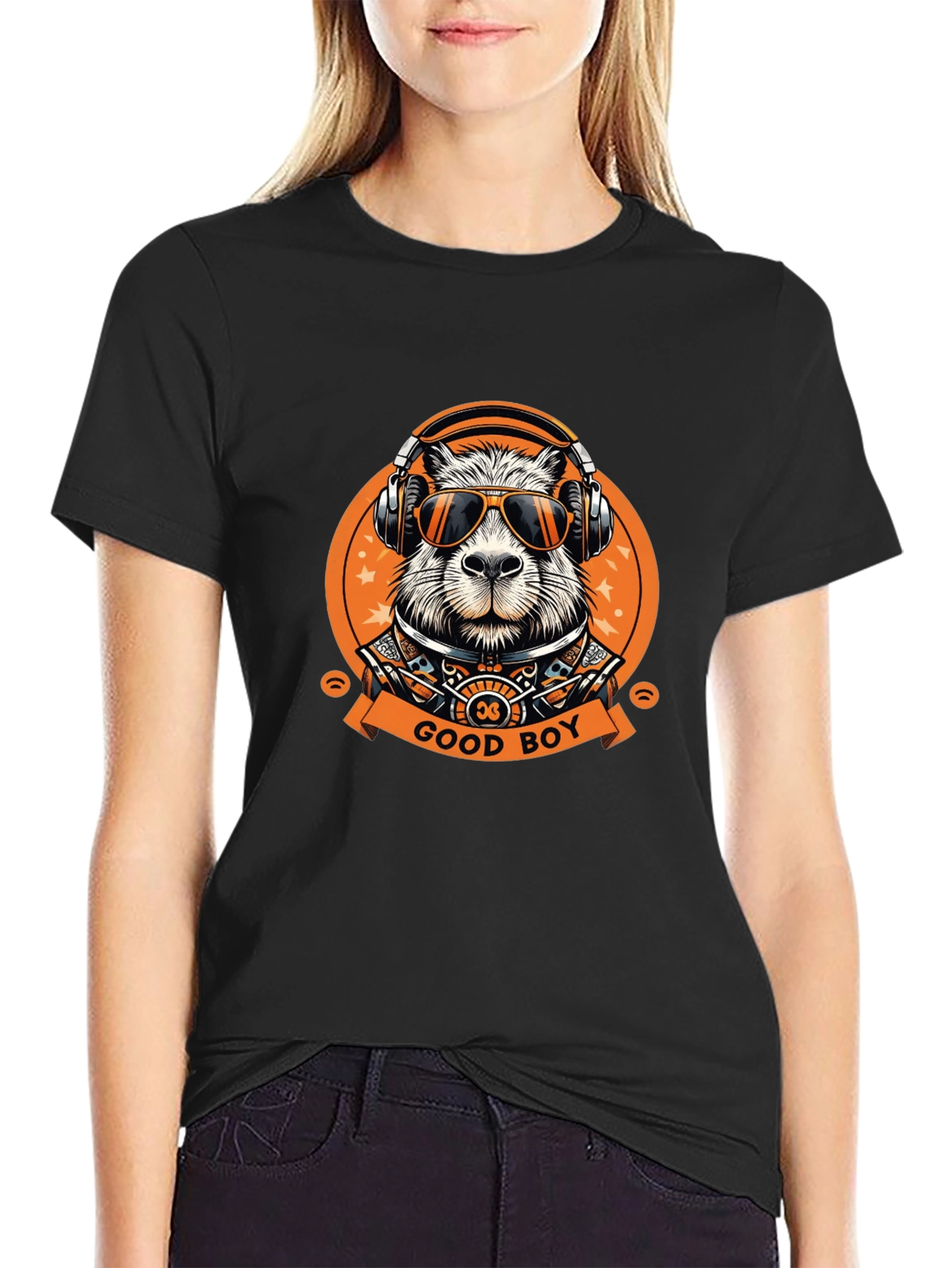 Good Boy Capybara Graphic Tee - Trendy Animal Design