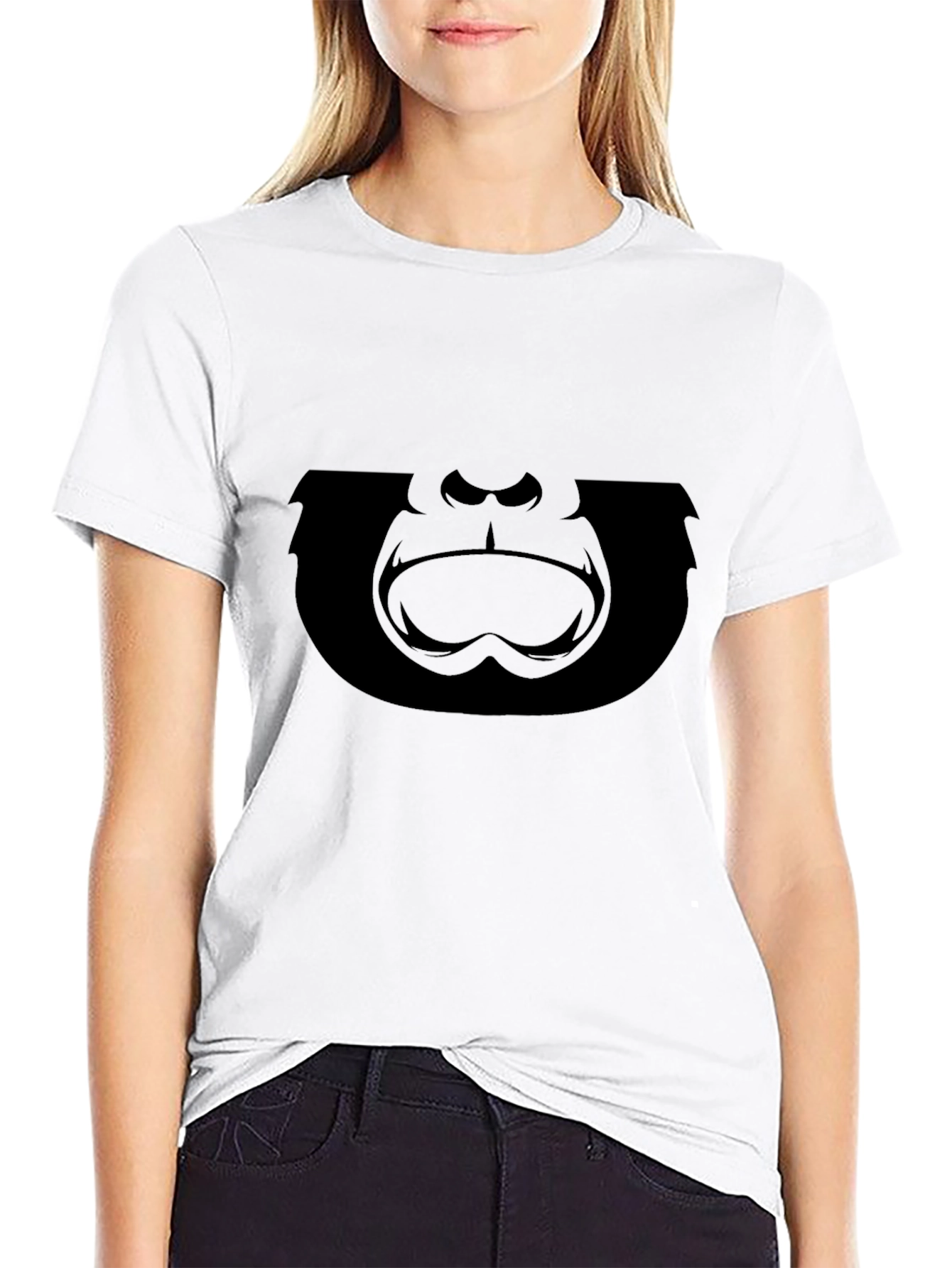 Graphic Gorilla Face Tee - Mens Black T-Shirt