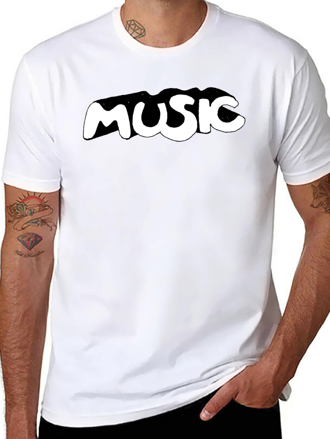 Music T-Shirt - Black Cotton Tee