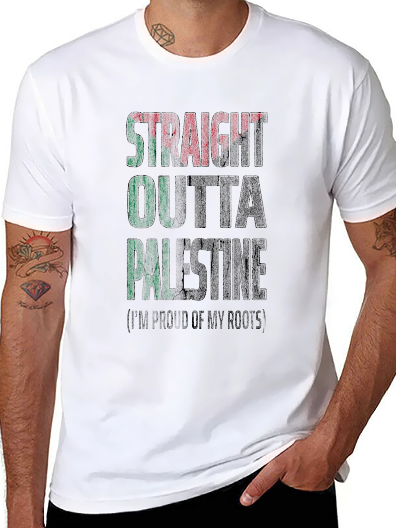 Straight Outta Palestine T-Shirt - Proud Roots
