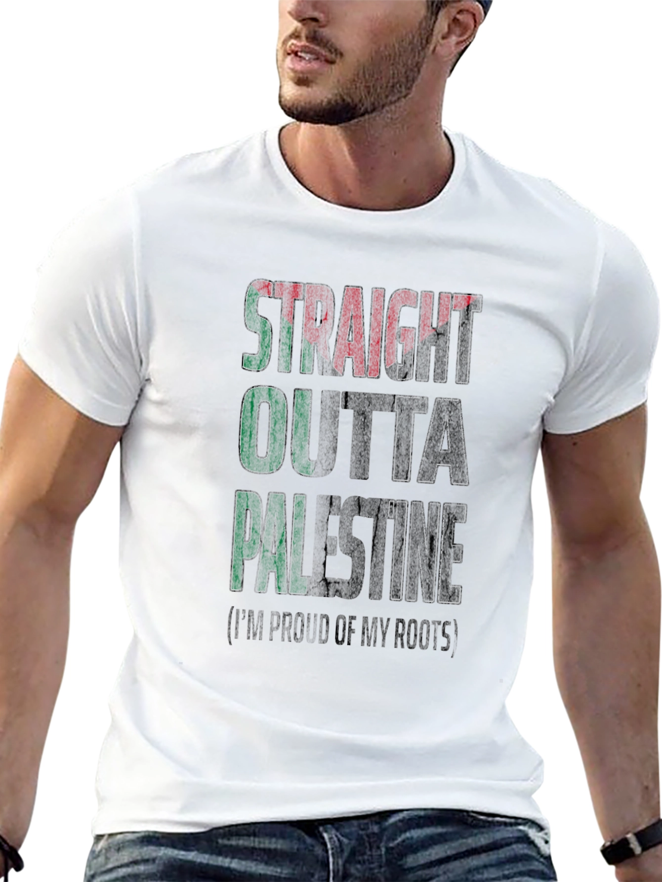 Straight Outta Palestine T-Shirt - Proud Roots