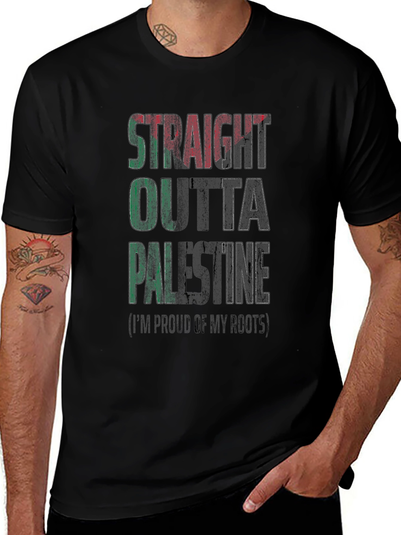 Straight Outta Palestine T-Shirt - Proud Roots