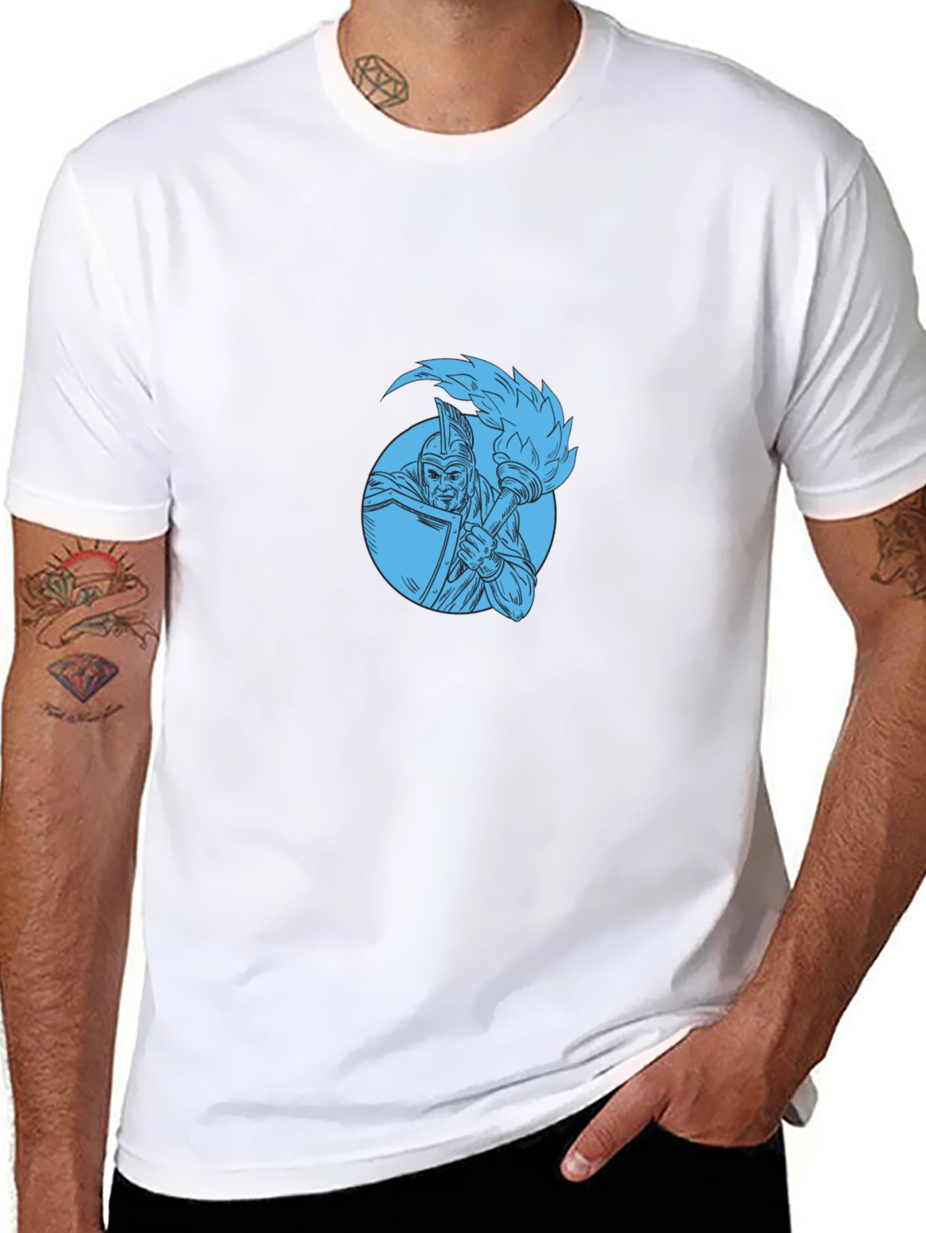 Warrior Torch Graphic Tee - Black