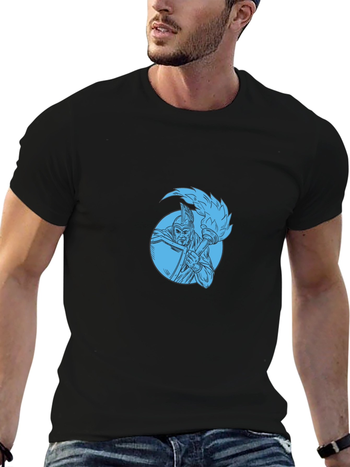 Warrior Torch Graphic Tee - Black