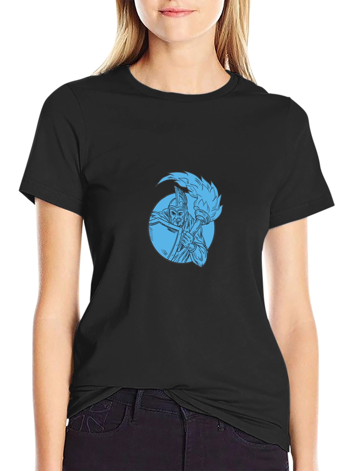Warrior Torch Graphic Tee - Black