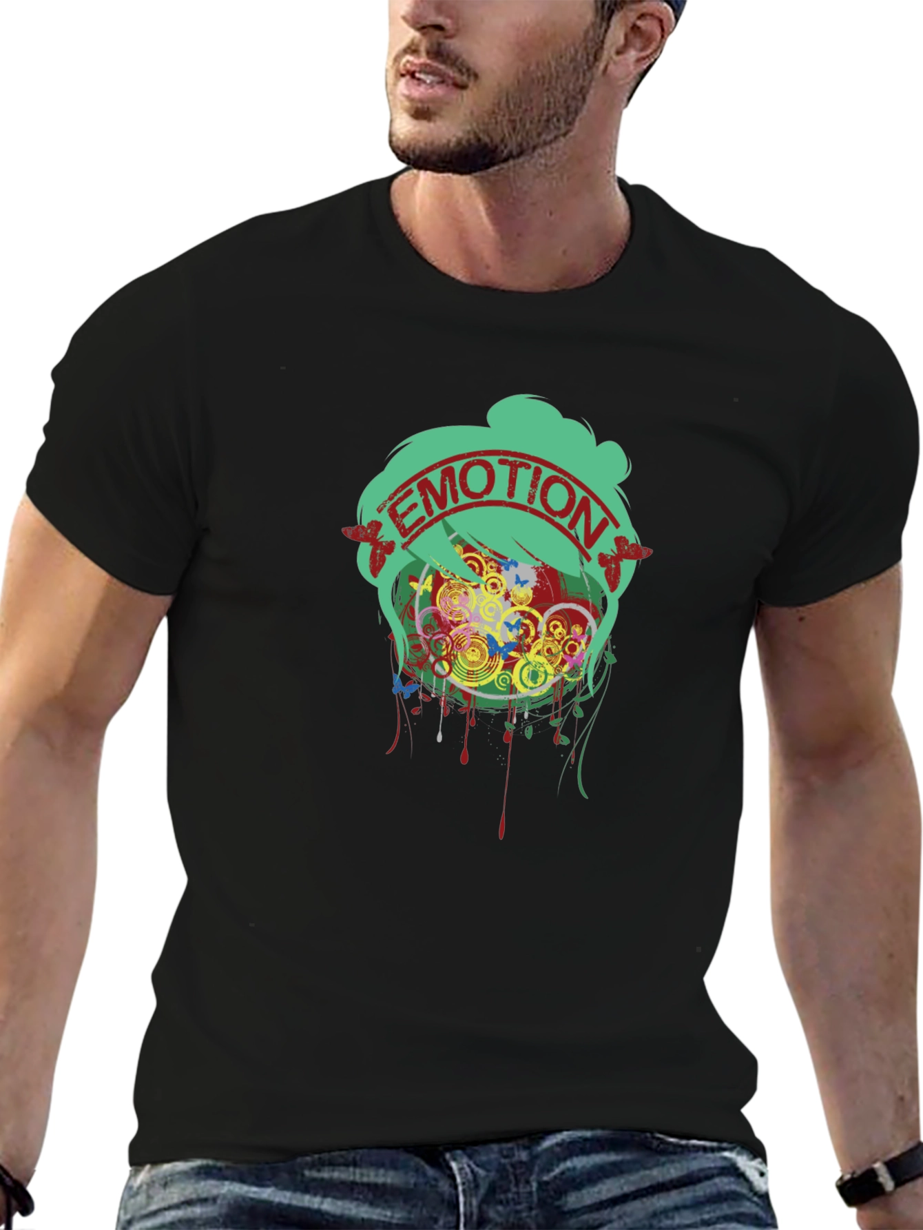 Emotion Graphic Tee - Unique Artistic Design