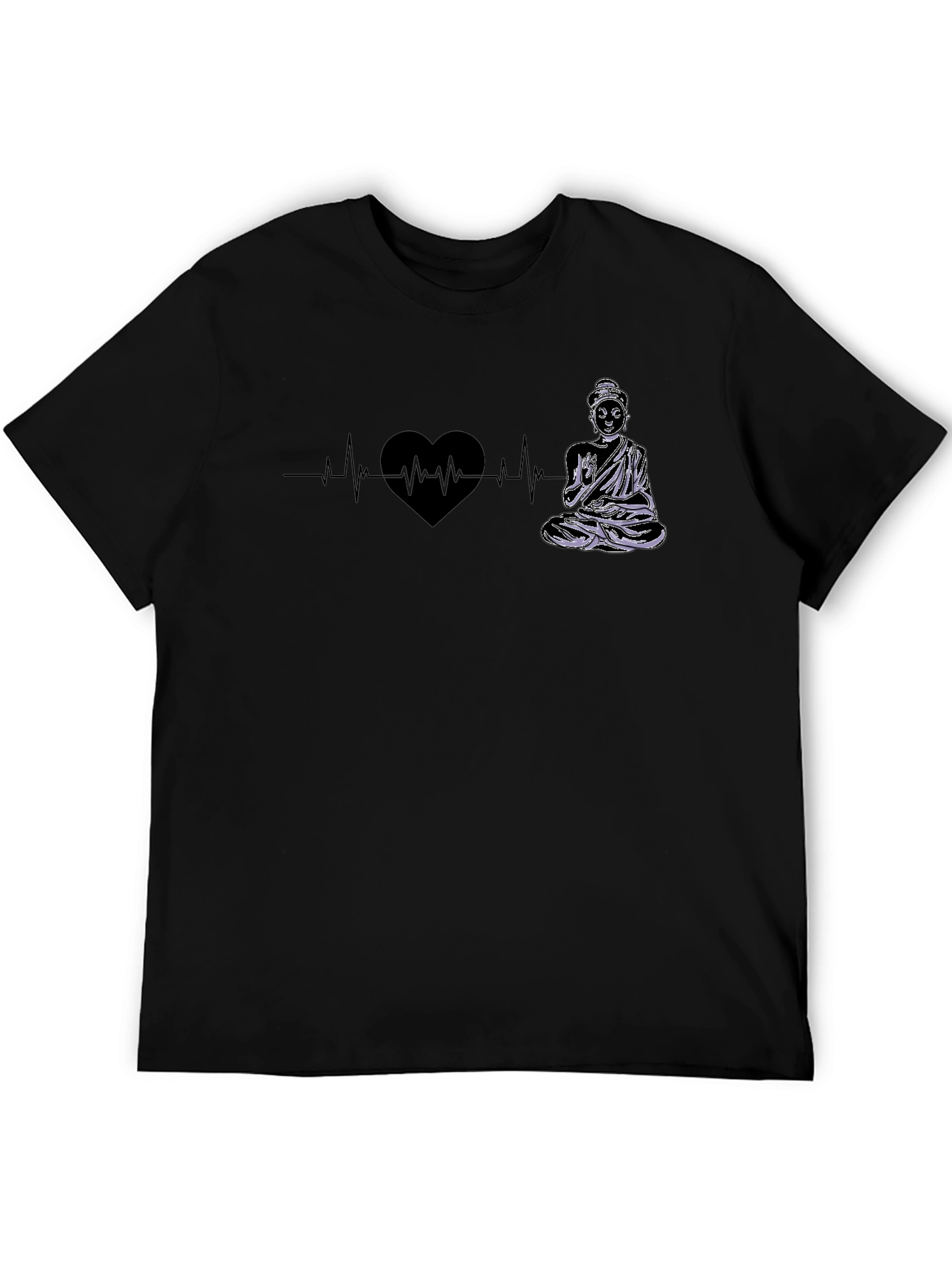 Buddha Heartbeat Graphic Tee - Zen Style