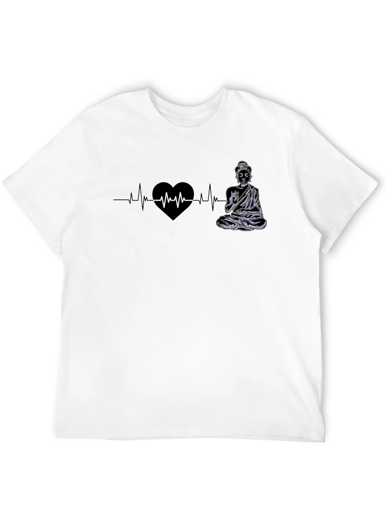 Buddha Heartbeat Graphic Tee - Zen Style