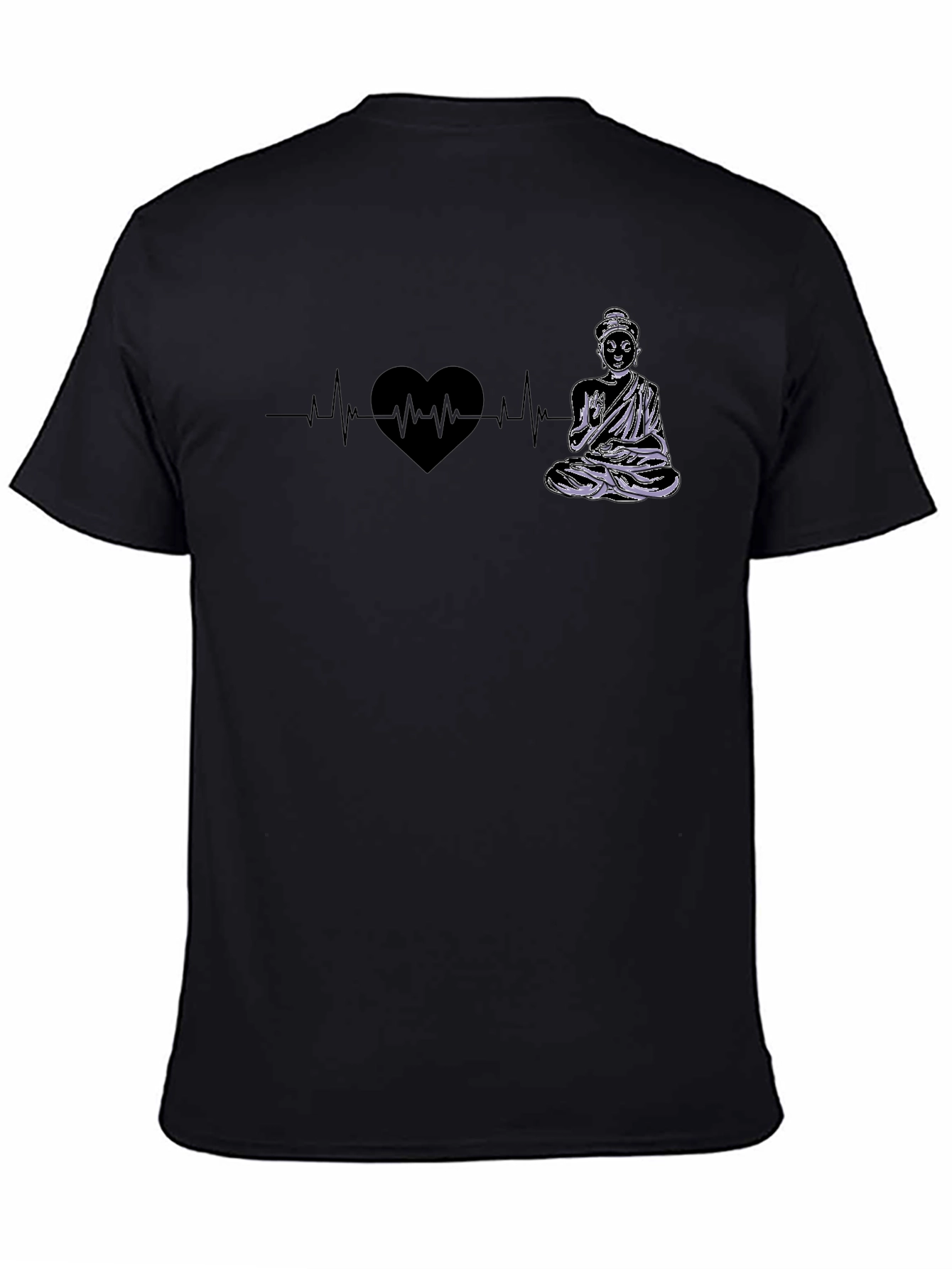 Buddha Heartbeat Graphic Tee - Zen Style
