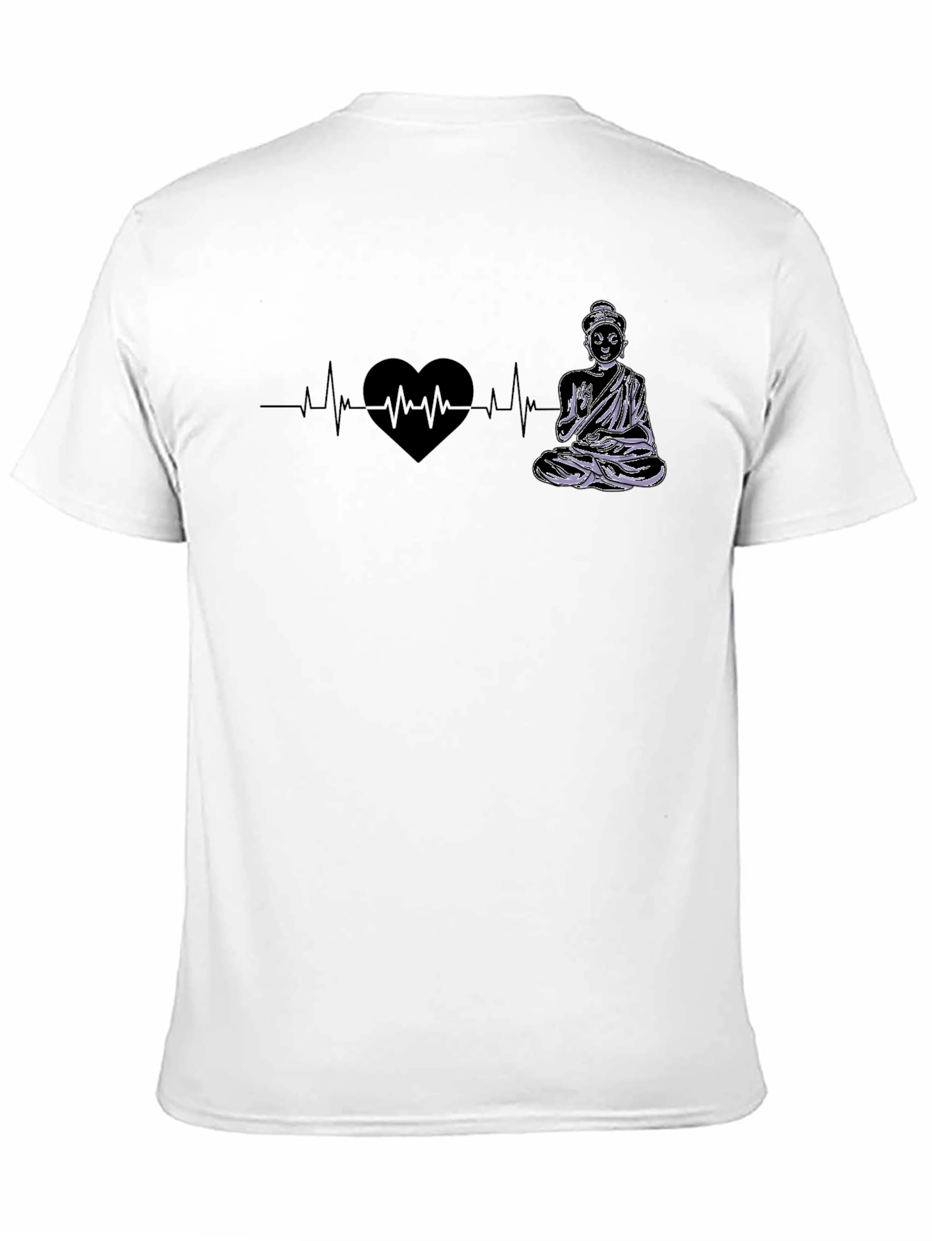 Buddha Heartbeat Graphic Tee - Zen Style