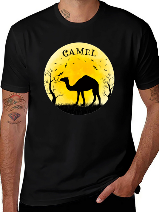 Camel Silhouette Moon T-Shirt - Unique Graphic Tee