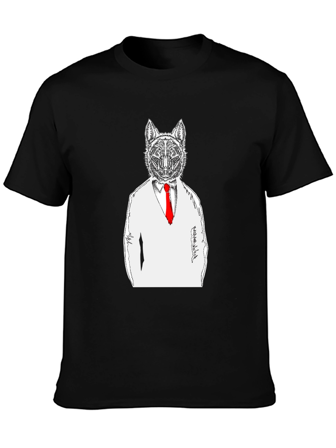 Wolf in Suit Graphic Tee - Unique Design